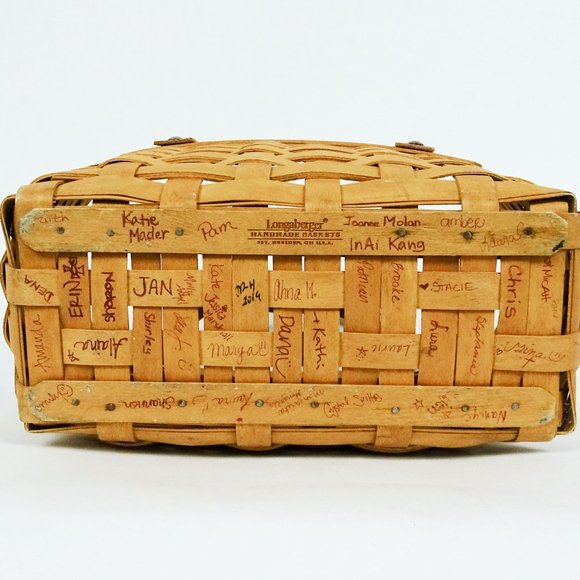 Longaberger Boardwalk Medium Woven Basket 40207 Tote Protector Pewter Charm - Picture 7 of 9